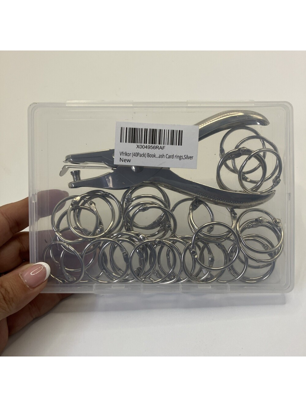 (40Pack)Book Rings 1 Inch Binder Rings with Metal Single Hole Punch